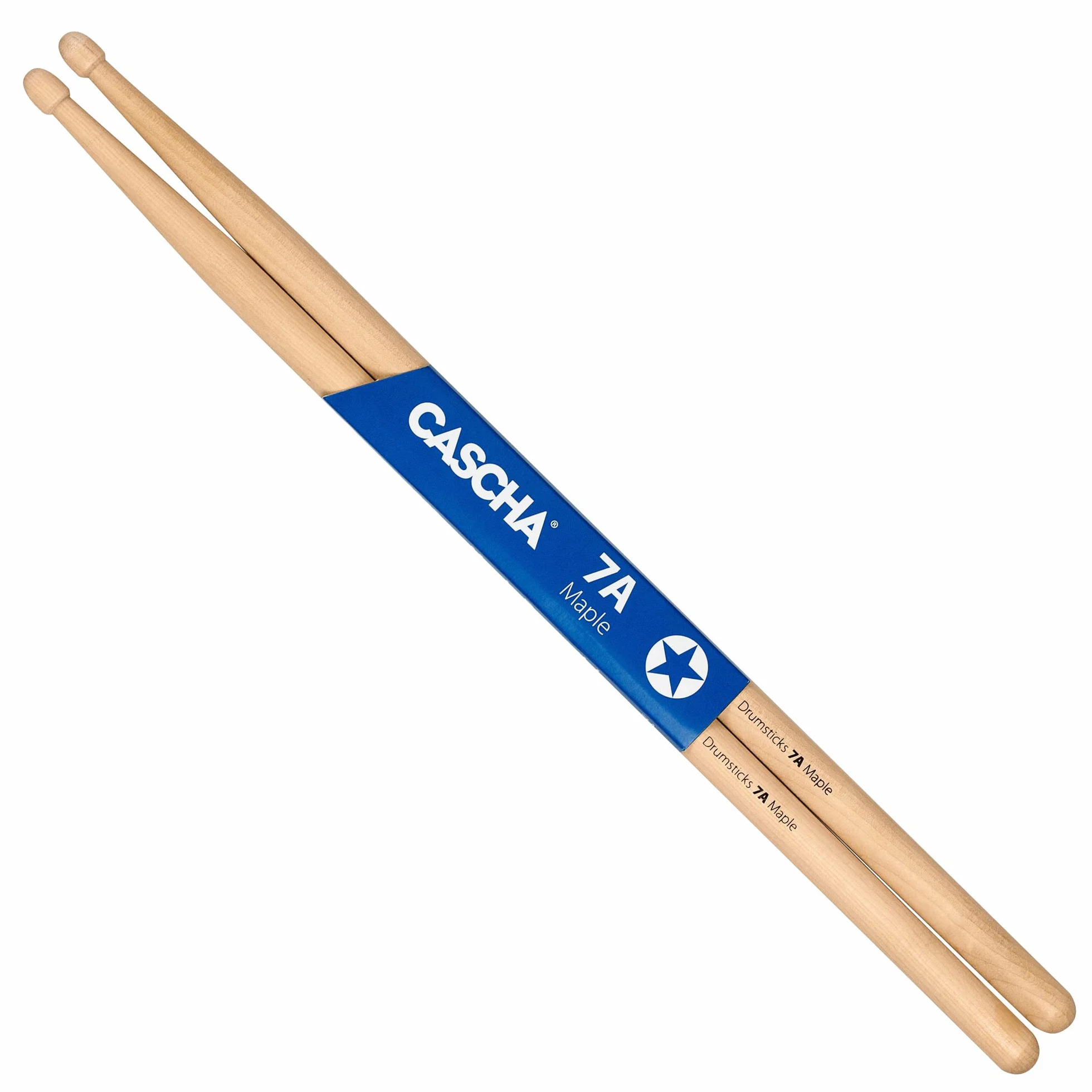 CASCHA Maple 7A pałeczki perkusyjne - idealne do delikatnej spódnicy - pałeczki perkusyjne dla zaawansowanych - 1 para drewnianych pałeczek - akcesoria perkusyjne z drewna klonowego, HH 2362, kolor