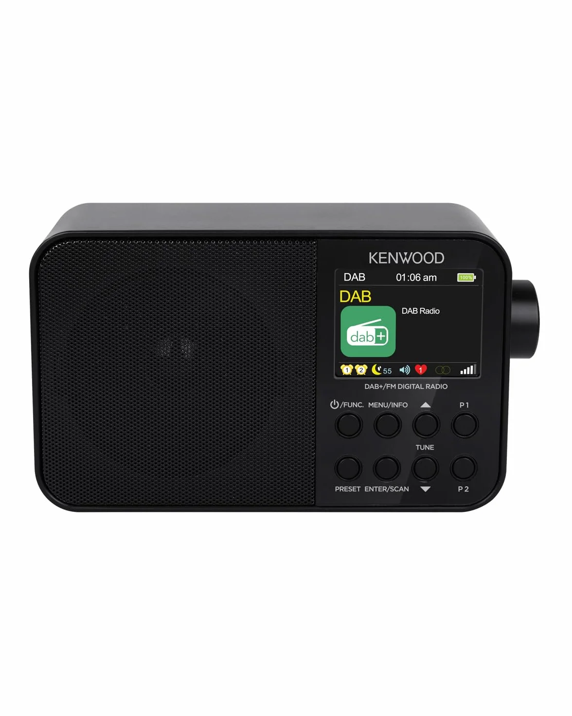 Kenwood CR-M30DAB-B przenośne radio DAB+ z Bluetooth, wbudowanym akumulatorem i kolorowym wyświetlaczem 6,1 cm, kolor czarny