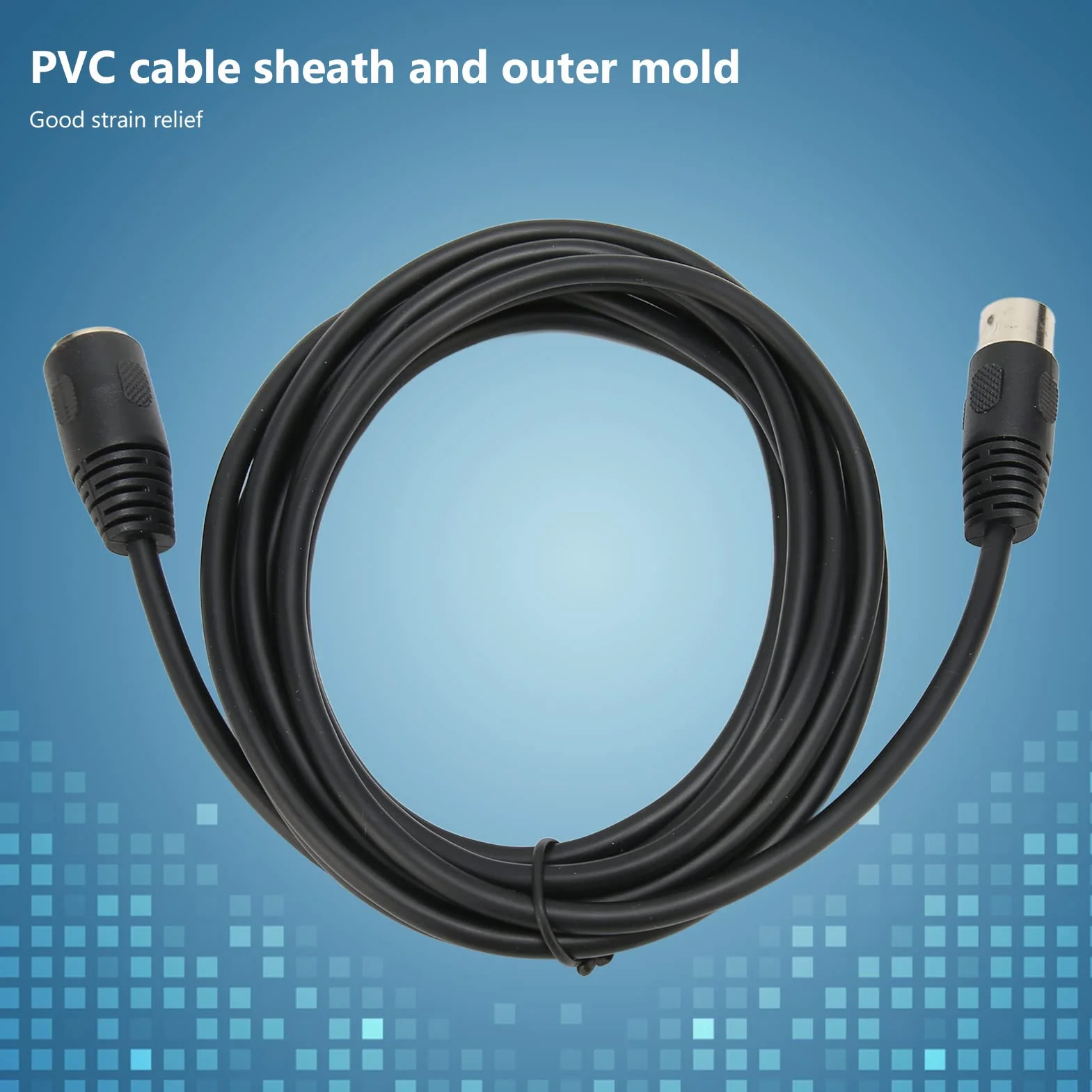 5-Pinowy Przedłużacz MIDI DIN Męski na Żeński, Kabel Adaptera do Klawiatur MIDI i Komputerów