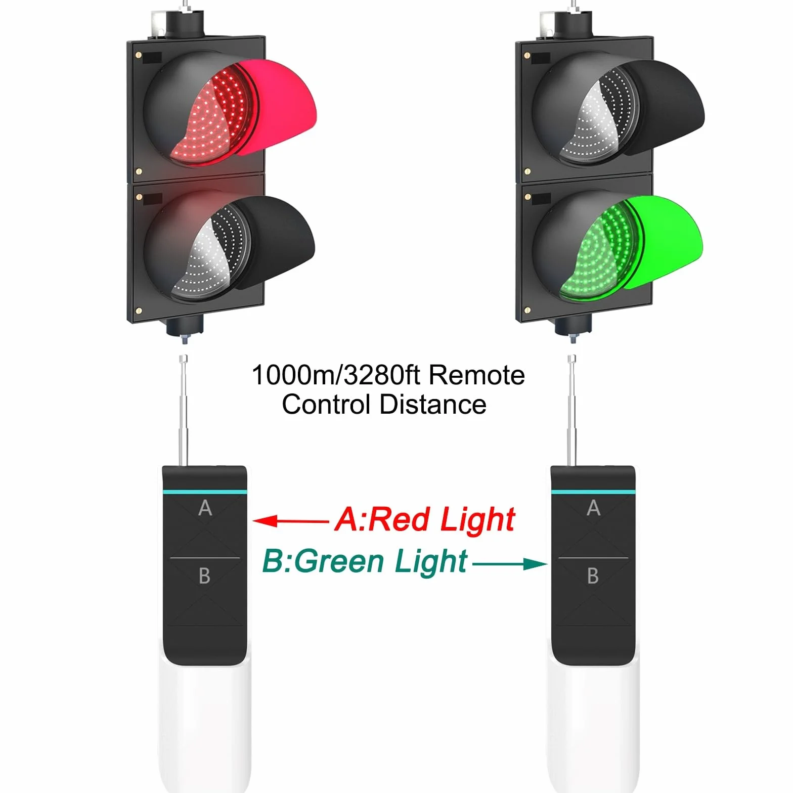 Kontroler Sygnalizacji Świetlnej, Czerwone/zielone Światło Stopu i Jazdy z Pilotem, Światło Stopu AC100-240V na Place Budowy, Imprezy lub Parkingi(20cm/8in)