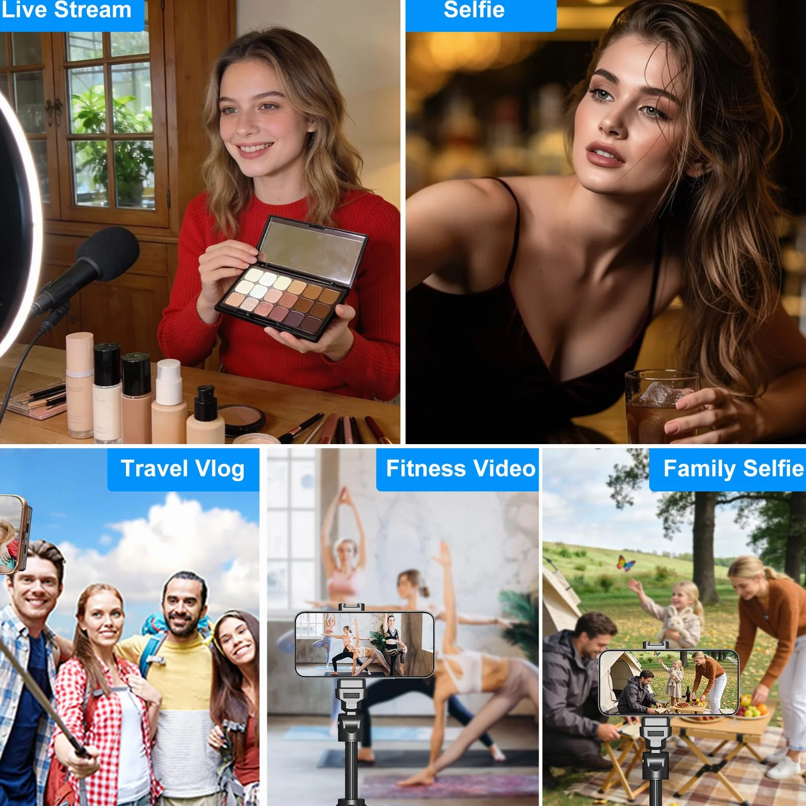 Newmowa Czarny Magnetyczny Telefon Vlog Selfie Monitor Ekran,1080P Nagrywanie Bezprzewodowe,Tylnej Kamery Telefonu Do Selfie LiveStream TikTok,Kompatybilny z iPhonem(Support 4K 30fps Wired Recording)