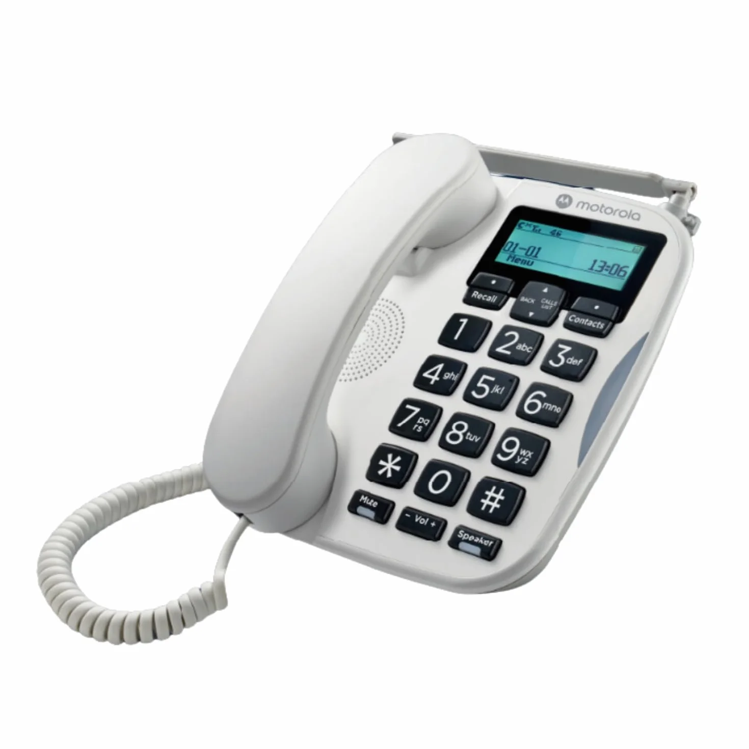 Motorola Voice - Telefon stacjonarny FW500 z kartą SIM i telefonem stacjonarnym - 4G LTE, zapasowy, do 8 godzin pracy na baterii, telefon alarmowy w przypadku awarii zasilania, duże klawisze