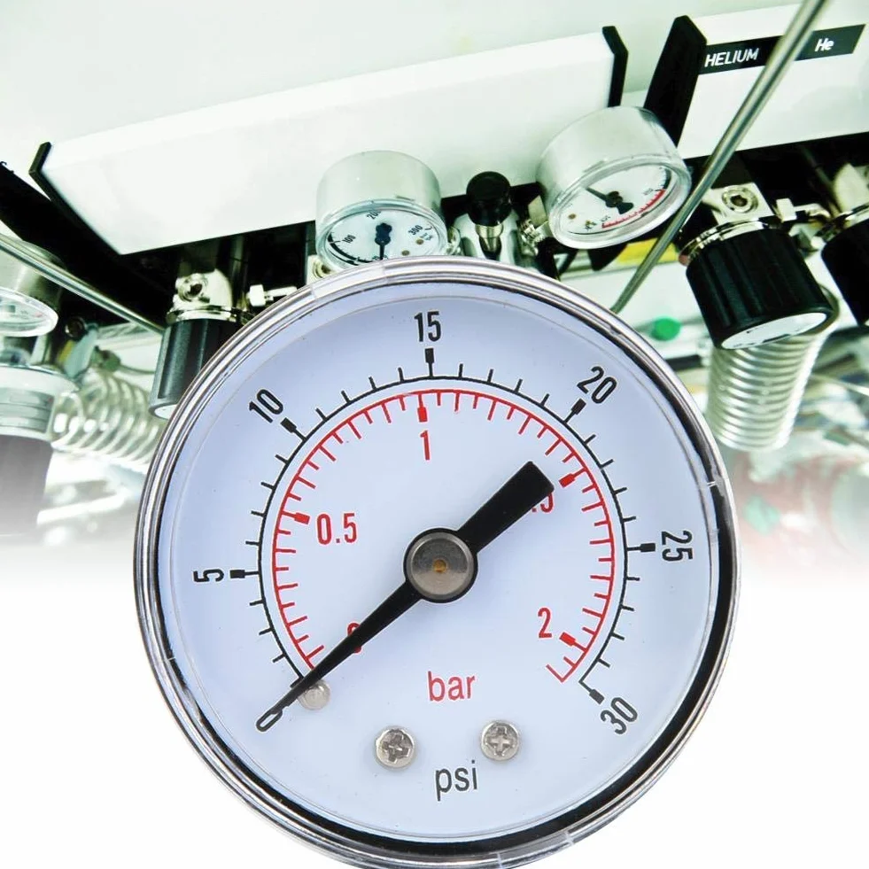 Mechaniczny manometr do, Manometry i odkurzacze Manometry Powietrza Olej Woda BSPT 1/8 cali Powrót połączenia (0-30psi,0-2bar)