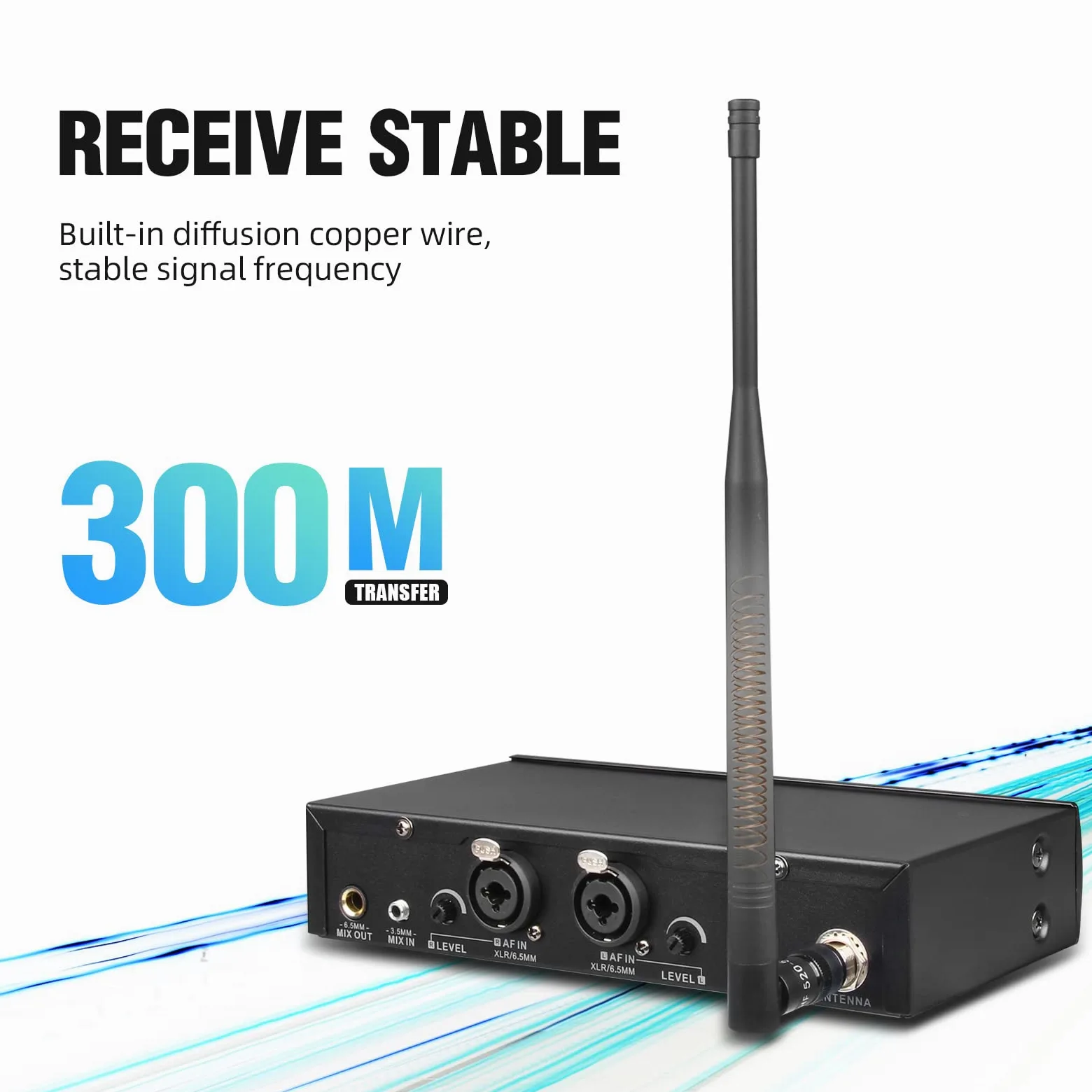 D Debra Audio PRO ER-102 UHF jednokanałowy bezprzewodowy system monitorowania dousznego z nadajnikiem i odbiornikiem do sceny, studia nagraniowego, muzyków, monitoringu (1 pakiet karoserii z