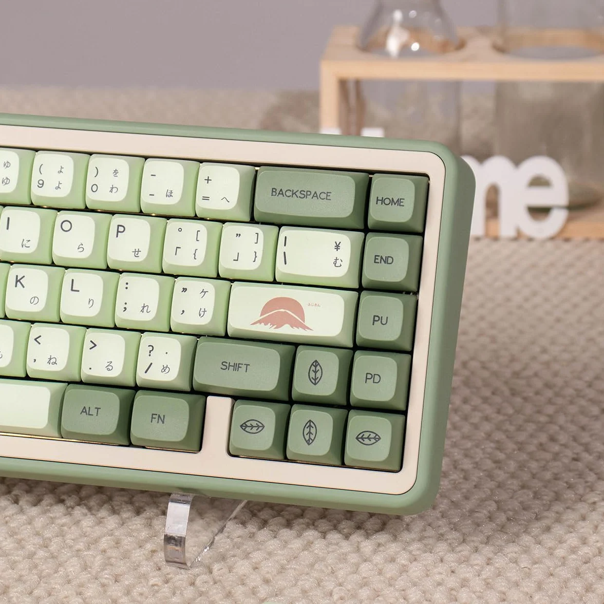 PBT japońskie nasadki klawiszy Dye Sub XDA profil Matcha zestaw nasadek klawiszy pasuje do 60% 65% 95% klawiatury mechanicznej Cherry Mx Switches