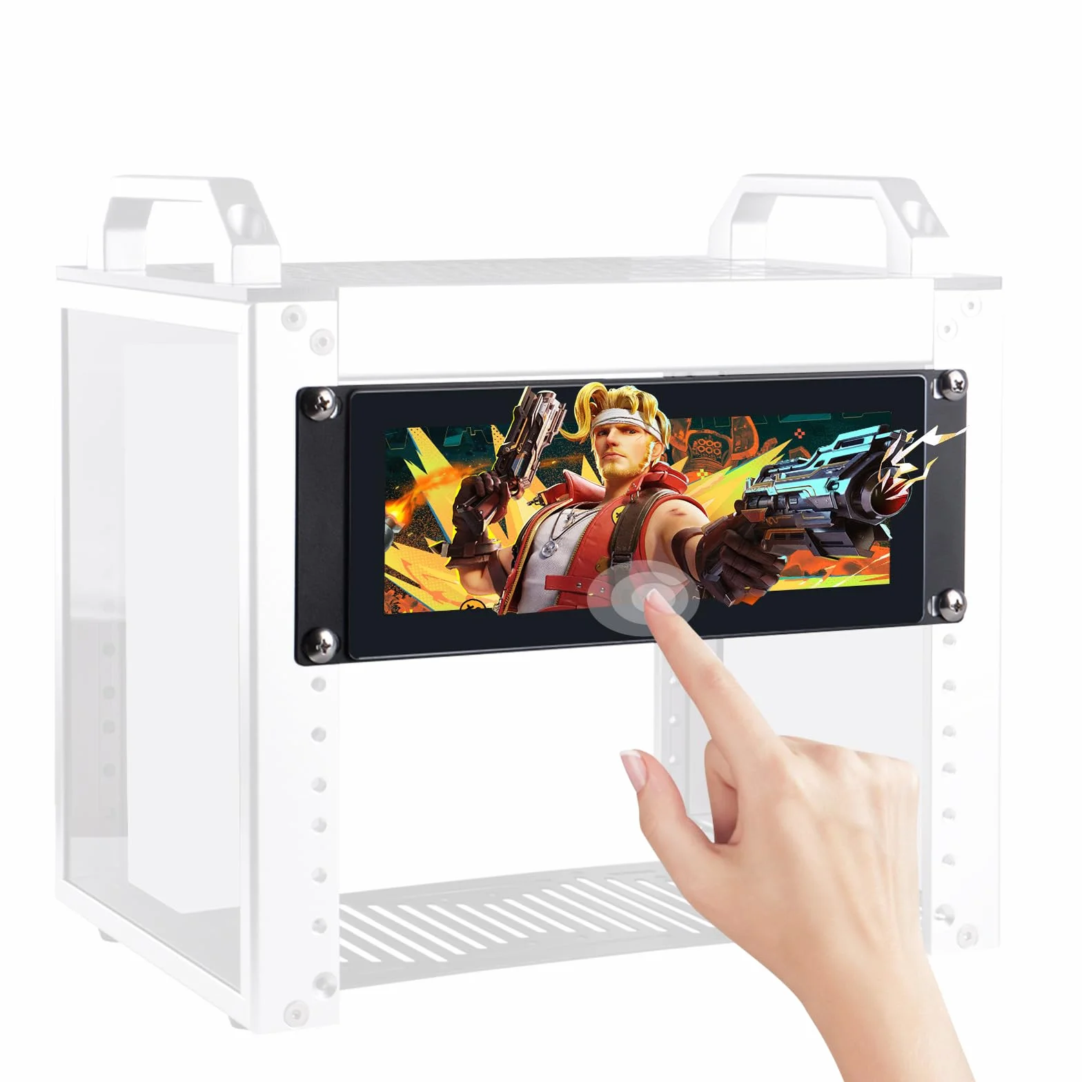 GeeekPi 7.84 calowy 1280 x 400 Pojemnościowy ekran dotykowy LCD Monitor do montażu na regał DeskPi RackMate T0/T1/T2 Szafka serwerowa