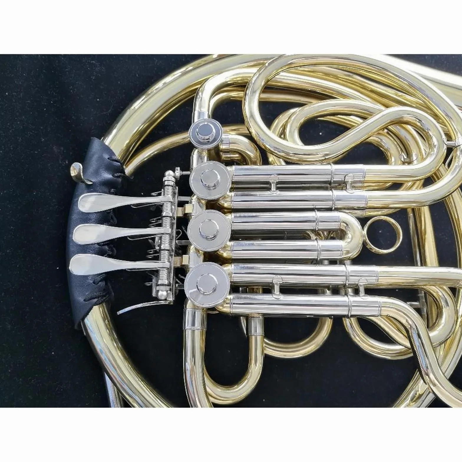 Róg Francuski Instrumenty Muzyczne Profesjonalny Złoty Lakierowany F Bb Klucz Podwójny Róg Francuski Z 4 Klawiszami