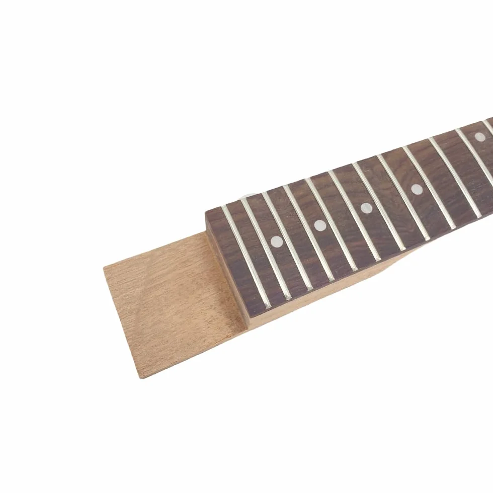 Nowy zestaw do gitary, gryf gitary z 22 progami, 628.65 mm korpus gitary z mahoniu, zestaw znaków kropkowych w stylu Flying V, gryf z drewna rosewood (znak kropkowy)