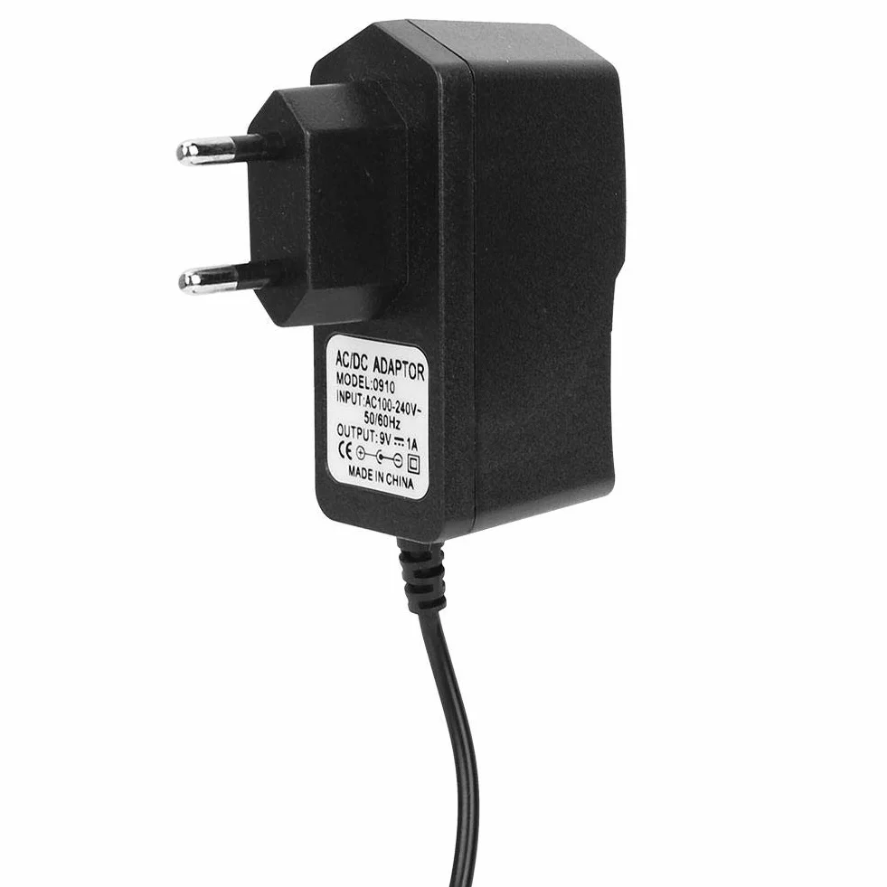 RiToEasysports Profesjonalny zasilacz do pedałów gitarowych 9V 1A JEDEN przewód zasilający Tow-6 (Adapter UE)