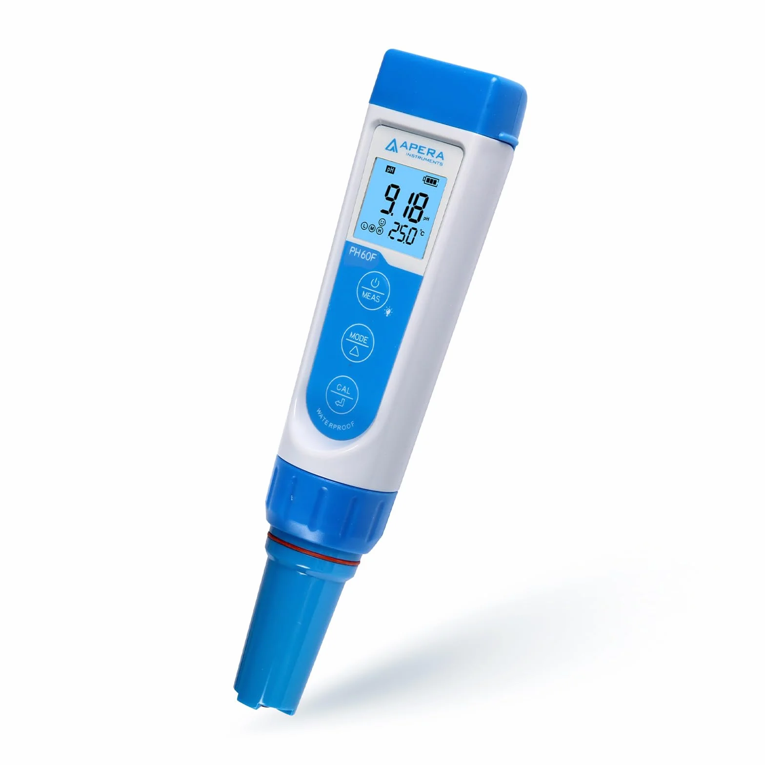 Apera Instruments PH60F Premium miernik pH z płaską elektrodą (dokładność pH ± 0,01, zakres pomiaru pH -2,0-14,0, wymienna elektroda, wodoodporny, wskaźnik temperatury)