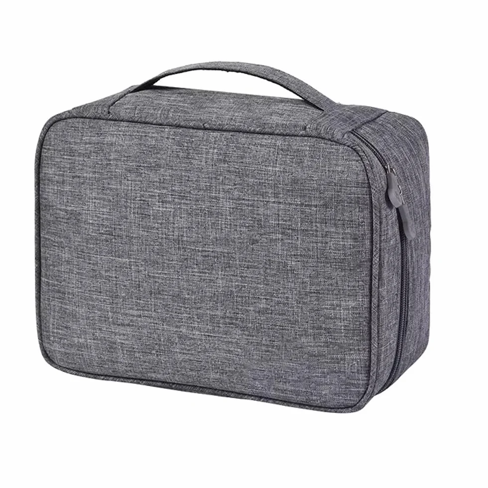 Retoo Organizer na przewody, torba na kable, do ładowania i przybory podróżne, uniwersalne akcesoria podróżne, elektroniczne etui, na telefon komórkowy, kabel, dysk twardy, szary, 40,5 x 26 x 3,2