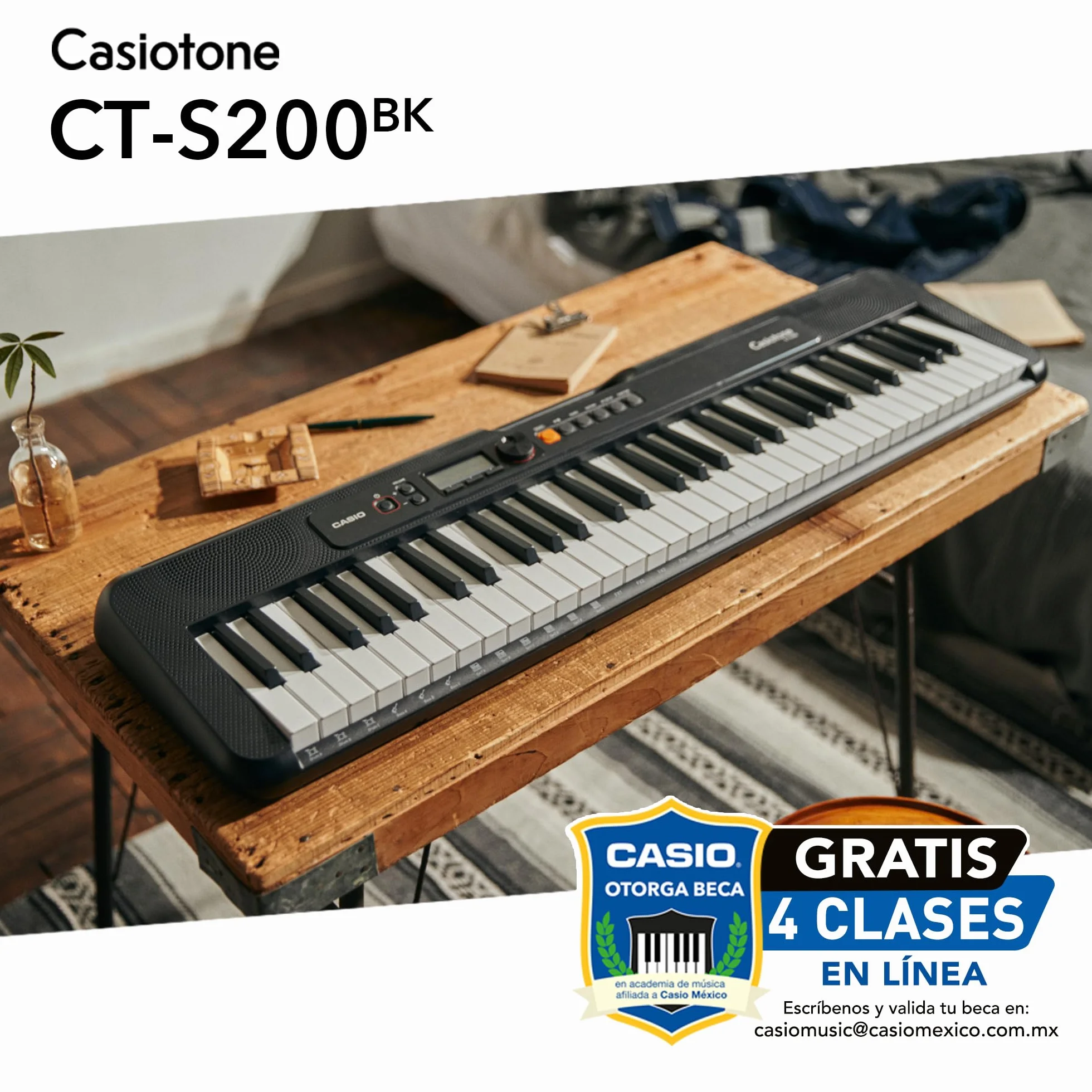 Casio CT-S200 Casiotone (Black) - Keyboard