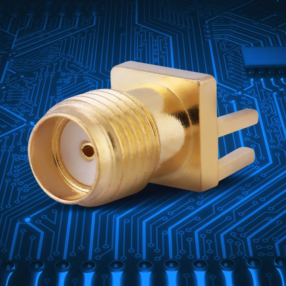 10 szt. mosiężne złącze żeńskie SMA PCB do montażu panelowego żeńskie gniazdo wtykowe 50 omów złącza RF do urządzeń bezprzewodowych