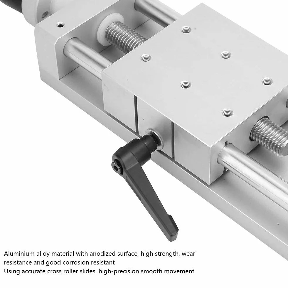 Ręczna prowadnica liniowa, aluminiowa stopowa prowadnica liniowa o wysokiej precyzji, krzyż prowadnicy liniowej, stół prowadnicy liniowej 80 x 80 mm, szeroko stosowany w maszynach produkcyjnych