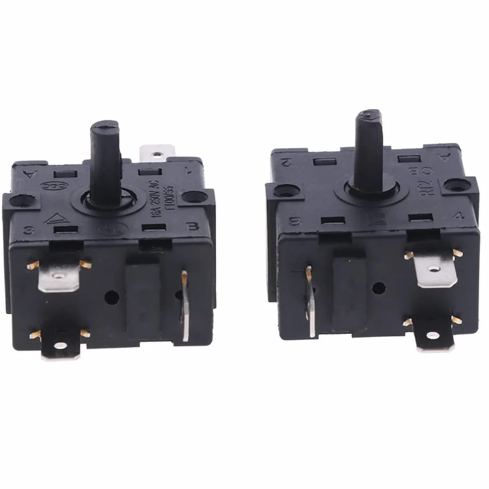 Przełącznik obrotowy nagrzewnicy elektrycznej AC 250V 16A 3Pin 5Pin, elektryczny regulator temperatury przełącznika ogrzewania (3 piny 2 pozycje)