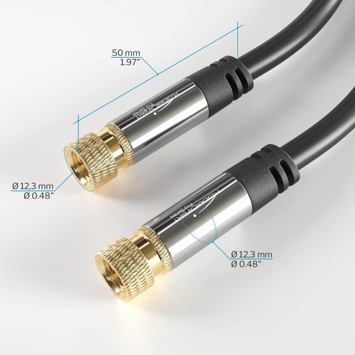 KabelDirekt – Kabel Antenowy, Koncentryczny, Sat – 2 m – Kabel TV 4K z metalowym złączem F – Dostępny w długościach od 0,5 do 30 m (radia/TV, DVB-T, DVB-C, DVB-S/DVB-S2, internet, czarny)