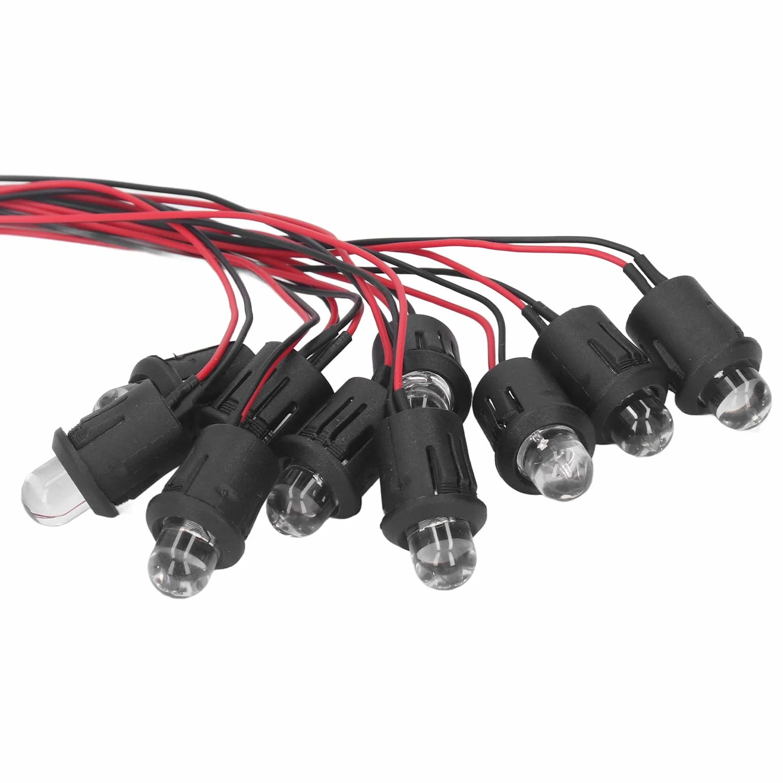 Tablica Pilot Lampka Kontrolna żarówka Okablowana Dioda Elektroluminescencyjna LED Plastikowy Klips Uchwyt Panel Wyświetlacza do Oświetlenia Samochodu światło Hamowania 10mm 12V (Czerwony)