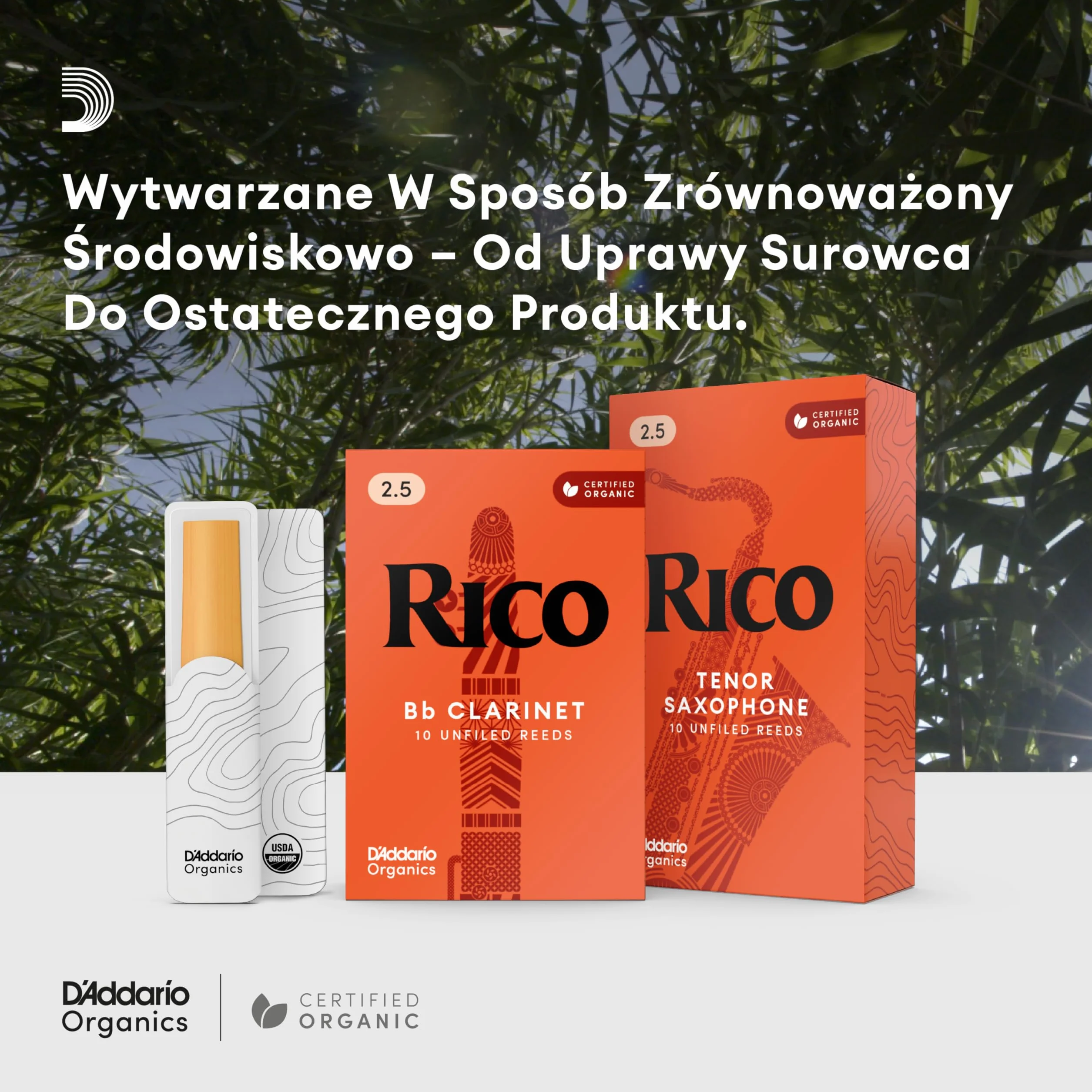 Stroiki do klarnetu Bb Rico firmy D'Addario, wytrzymałość 1,5, zestaw 3 sztuk