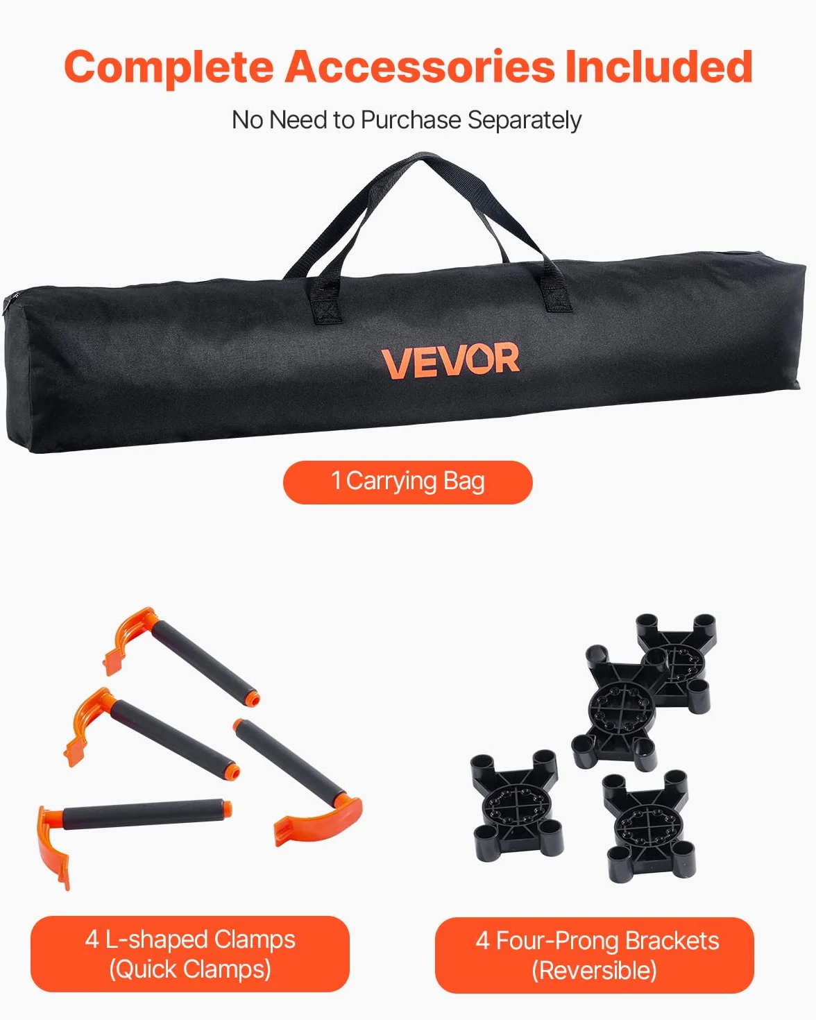 VEVOR Przenośny składany stół warsztatowy 1264 x 1264 mm składany stół roboczy bez montażu, obciążenie 1589 kg z torbą do przechowywania, blat stołu nie jest dołączony, do garażu, warsztatu