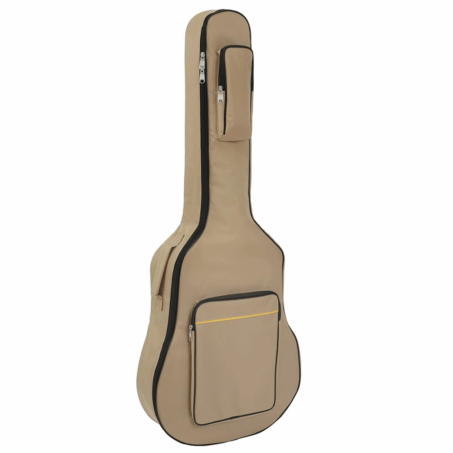 TRIXES Torba na gitarę z ramiączkami, wodoodporna, wyściełana obudowa, basowa, akustyczna i klasyczna torba na gitarę, idealna do podróży, Beżowy, Klasyczny