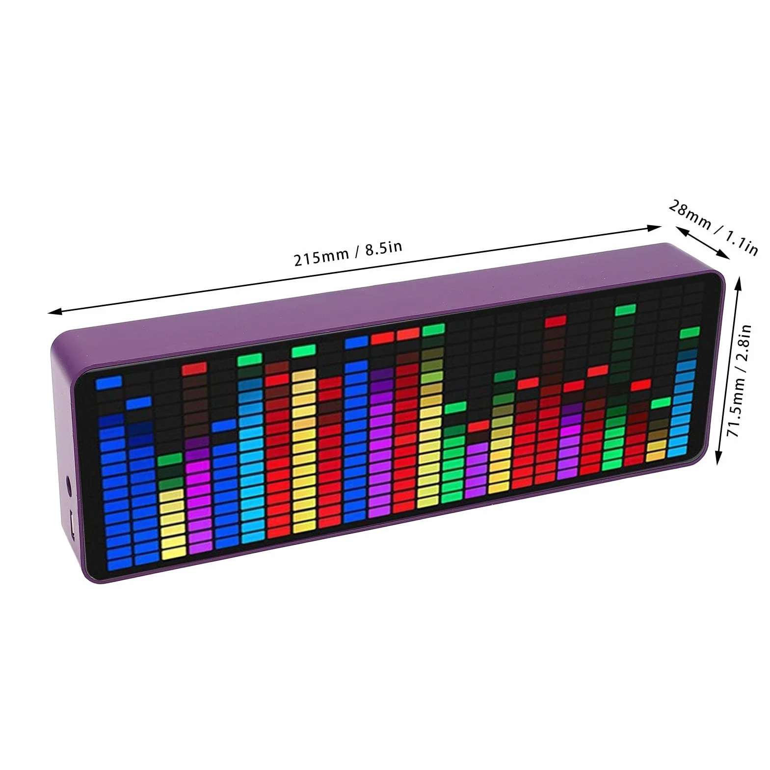 Miernik Poziomu Dźwięku LED, Wyświetlacz Muzyki 384 Diody LED 1624 Segmentów Rytmu Poziomu światła Czujnik Głosu Analizator Odbioru z Zegarem 20 Dynamicznych 7 Kolorów