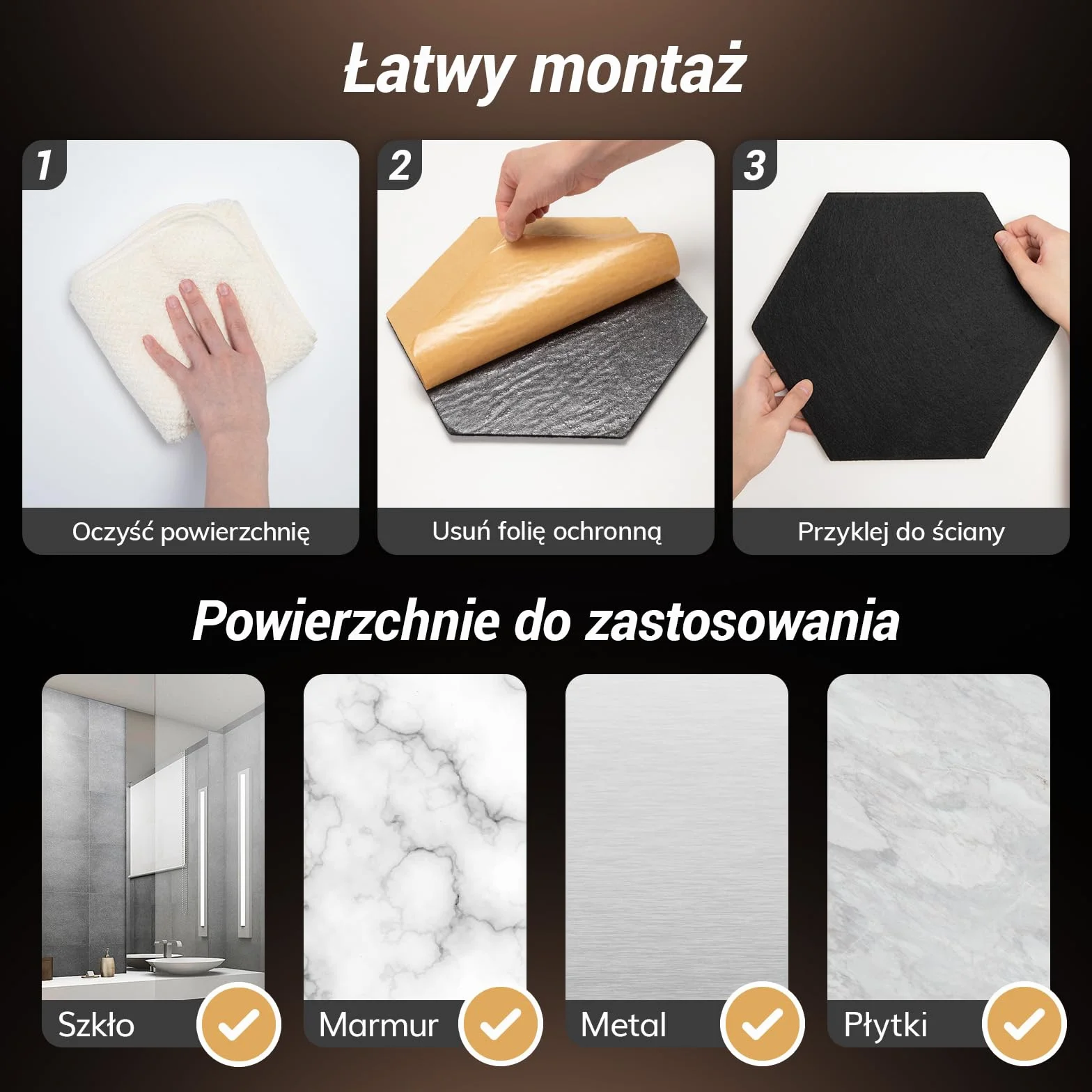 TONOR 12-pak Panele Akustyczne Samoprzylepne, 30×26×1 cm Panel Akustyczny Ścienny, Pianka Akustyczna Wysokiej Gęstości do Studia/Biura/Sypialni/Salonu, Czarny & Jasnoszary