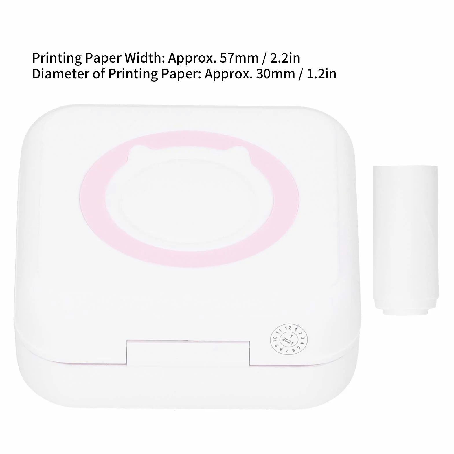 Mini Wielofunkcyjna Drukarka Termiczna, Bezprzewodowa Kieszonkowa Drukarka Mobilna BT, Przenośna Inteligentna Drukarka Zdjęć USB 200 DPI do Wszystkich Smartfonów(Różowy)