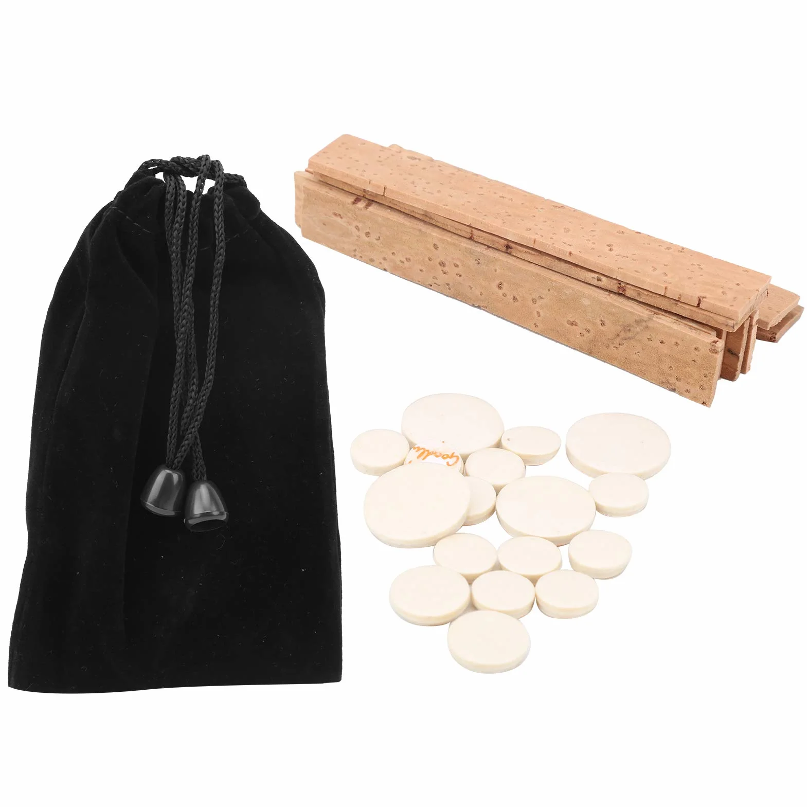 Bb Key Clarinet Pads Kit, Trwałe 17-częściowe podkładki dźwiękowe + 10-częściowe naturalne arkusze korka Zestawy zamienne do instrumentów klarnetowych