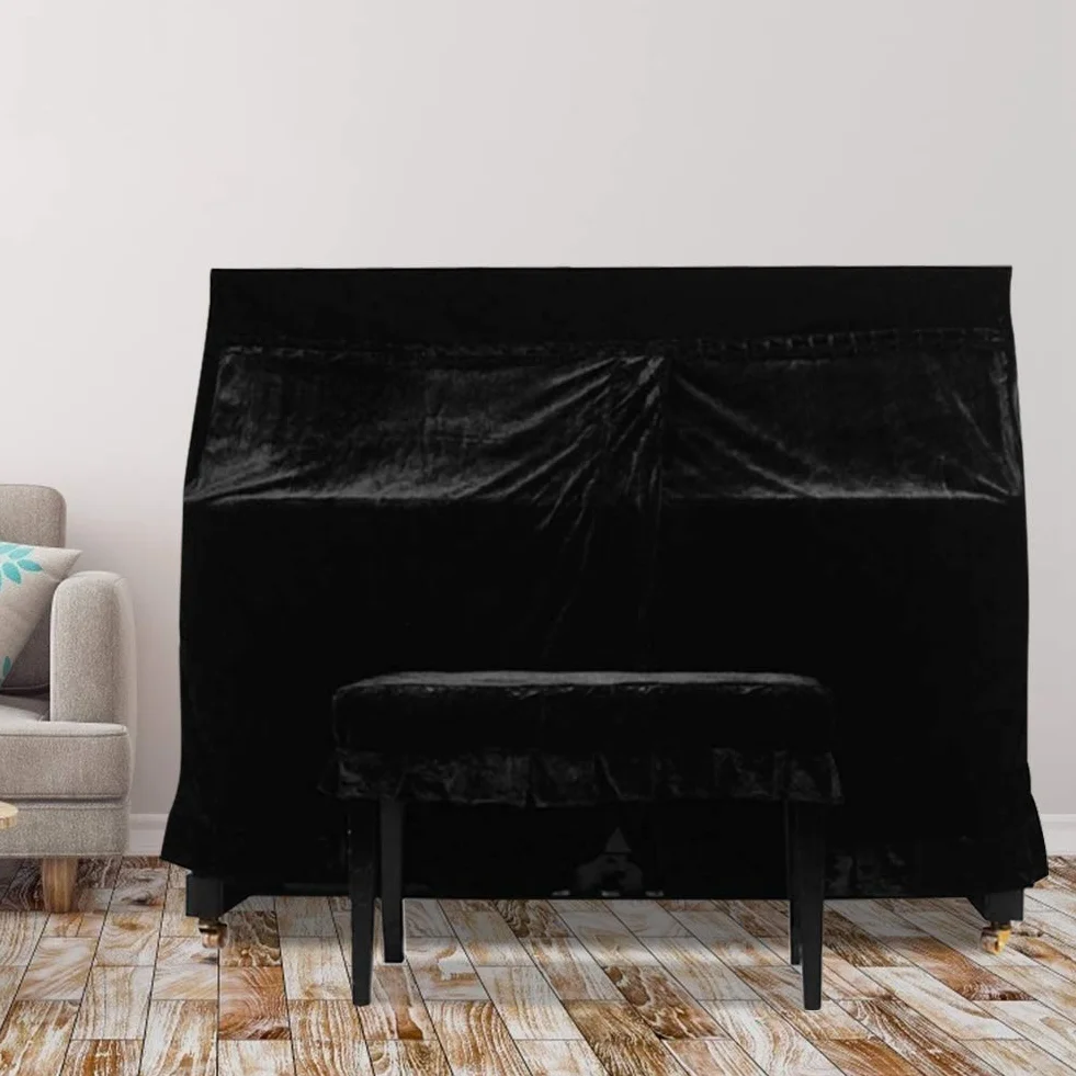 Pokrowiec na Pianino Pokrowiec na Pianino Poliester Pełny Pokrowiec na Pianino Osłona Przeciwpyłowa Wodoodporna Tkanina Ochrona urządzeń Elektrycznych 153X35X110Cm