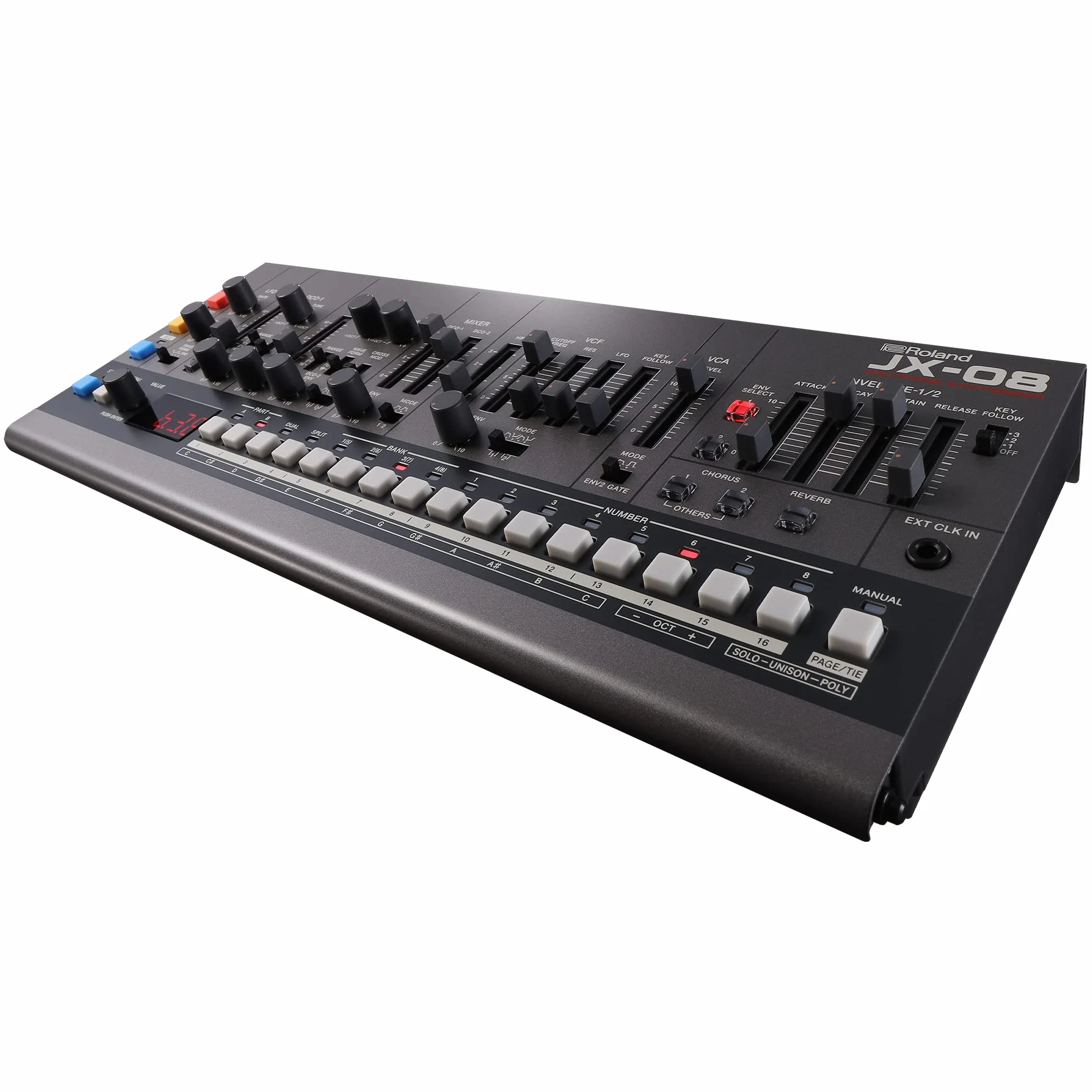Syntezator Roland Boutique JX-08 – Kompaktowa, Nowoczesna Reedycja Legendarnego Roland JX-8P z 1985 roku z Nowymi Efektami, Sekwencerem Polifonicznym i nie tylko – Lekkie, Mobilne
