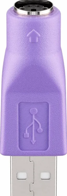Goobay 68918 PS2 na USB adapter/PS/2 adapter do klawiatury/adapter pasywny/Mini-DIN 6 / fioletowy