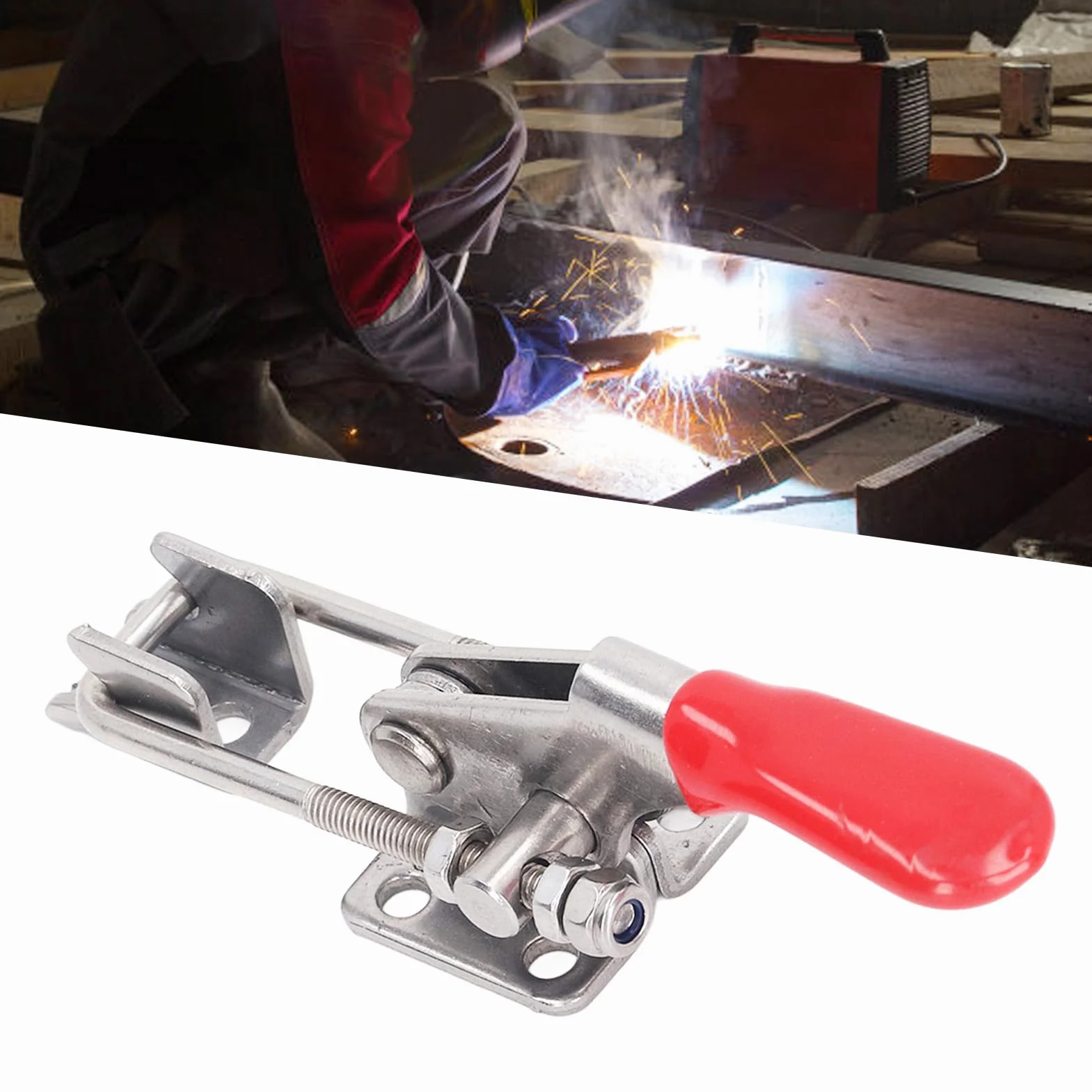 Push Pull Regulowany Zacisk Kolanowy, Narzędzie Ręczne Quick Release Stal Nierdzewna 304 Samozamykająca Się Klamra W Kształcie Litery U Typ Zatrzasku Szybkozaciskowy Zacisk Kolanowy Siła Zacisku 163 K