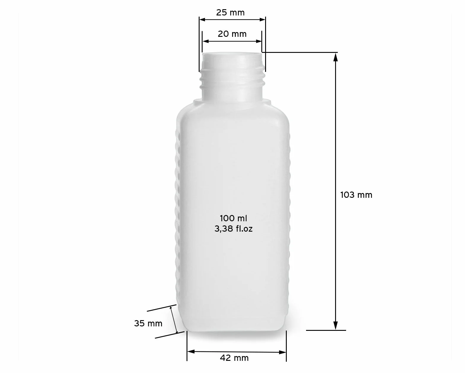10 x 100 ml butelki z tworzywa sztucznego HDPE, butelki plastikowe, przeznaczone do kontaktu z żywnością, np. do samolotu, podróży, na kemping, kolorowe pokrywki