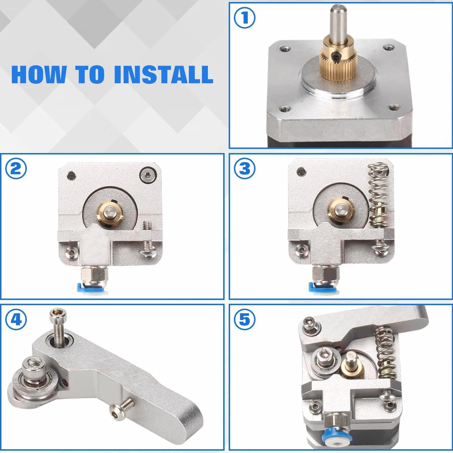 LEONTOOL Oficjalny zestaw wytłaczarki do drukarki 3D, ulepszona wytłaczarka Ender 3, aluminiowy podajnik napędu 1,75 mm, wytłaczarka do drukarek 3D Creality Ender 3, Ender 5, CR-10 Series