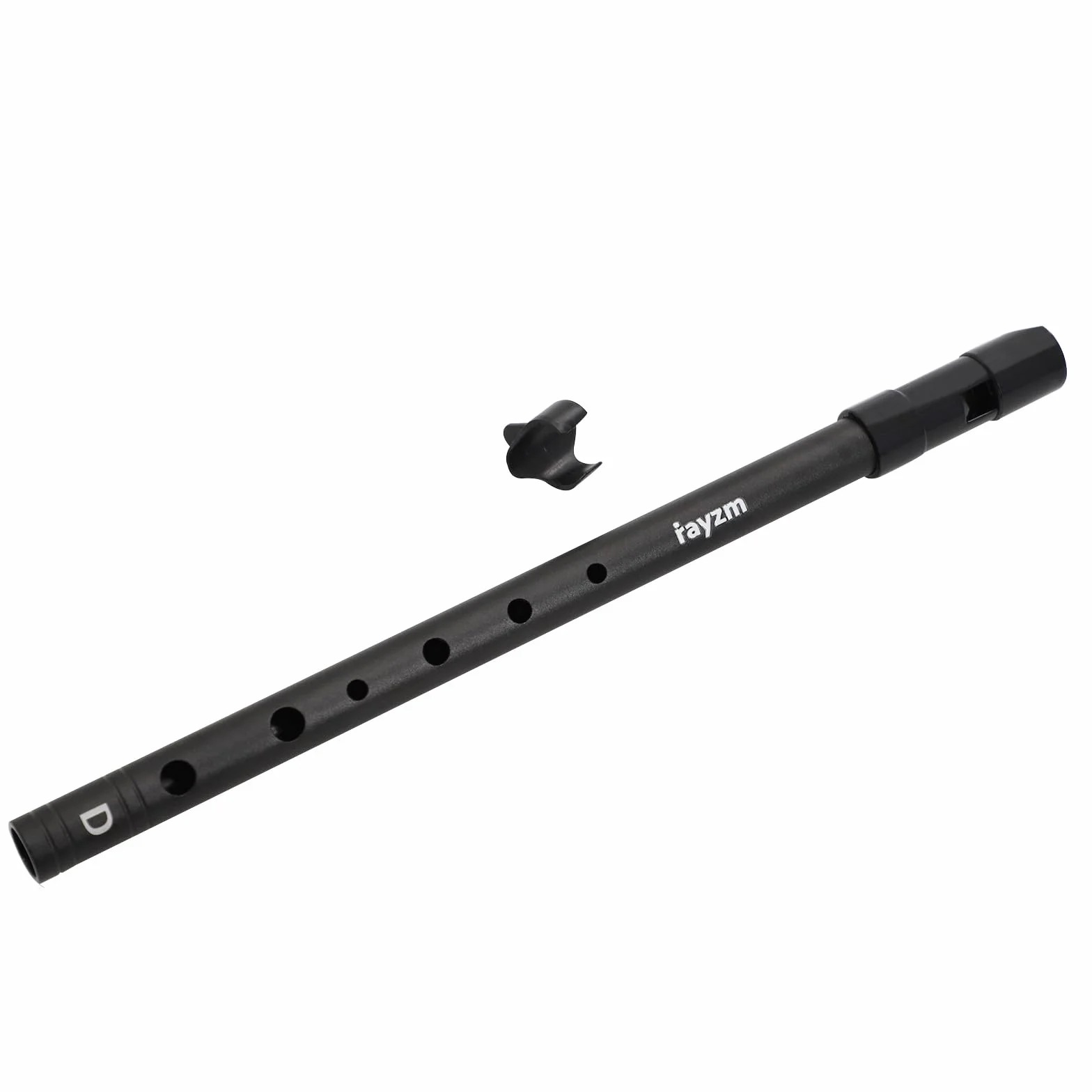 Rayzm Gwizdek blaszany / gwizdek irlandzki, D-Key 6-otworowy aluminiowy gwizdek grosza dla początkujących (czarny)