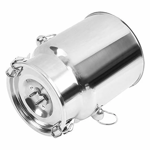 5L Dojarka Kóz, Elektryczna Dojarka Próżniowa ze Stali Nierdzewnej z Pompą Próżniowo-impulsową 2 Kubki Udojowe(Wtyczka UE)