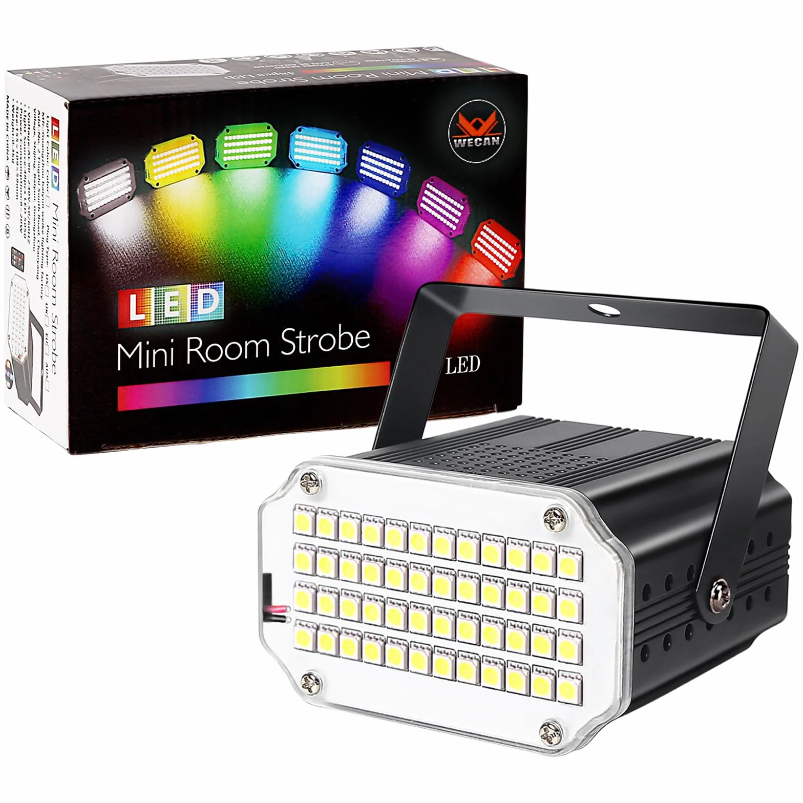 48 diod LED stroboskopowe, stroboskop, sterowane muzyką, światło błyskowe na imprezy, stroboskop, białe światło, na imprezę, dyskotekę, aktywowany dźwięk, stroboskop, światło stroboskopowe, efekty