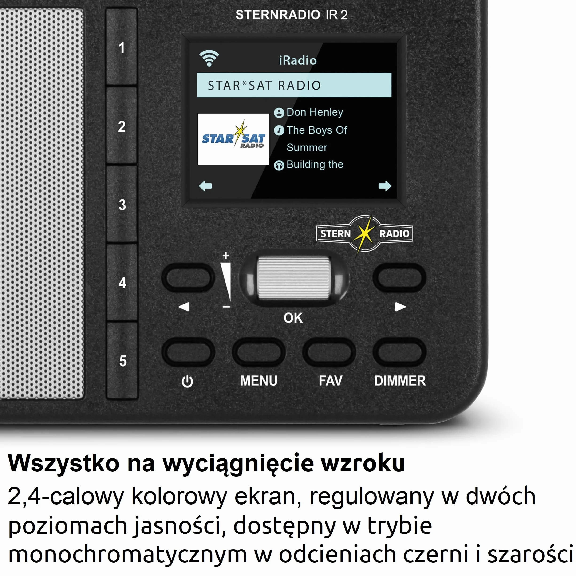 TechniSat Radio gwiazdkowe IR 2 – kompaktowe radio internetowe (WLAN, wymienny akumulator, kolorowy wyświetlacz, zmienne przyciski bezpośredniego wyboru, nadajnik radia do spania, budzik, timer snu
