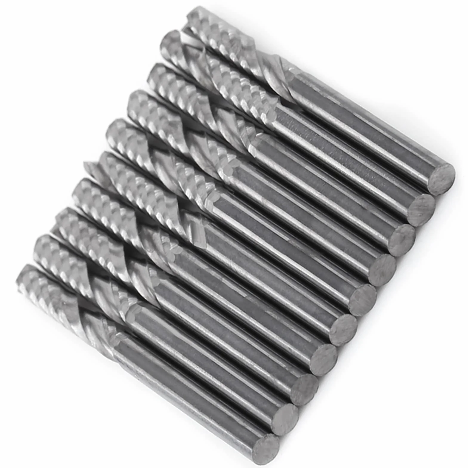 Wiertła do frezów, 10 szt. proste wiertła z chwytem frezy zestaw narzędzi CNC 3,175 mm średnica 22 mm długość do drewna stal aluminiowa