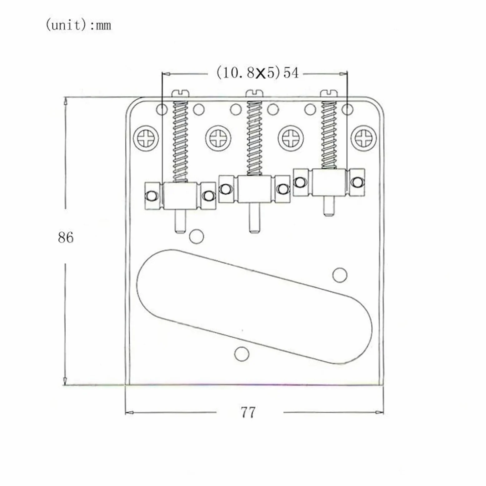 mostek gitarowy Część zamienna do mostka stałego gitary elektrycznej 3 tonowej