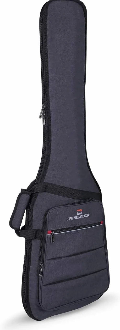 Crossrock CRSG107B Torba na gitarę basową, wyściółka 10 mm, dostępny plecak, ciemnoszary (CRSG107BGR)