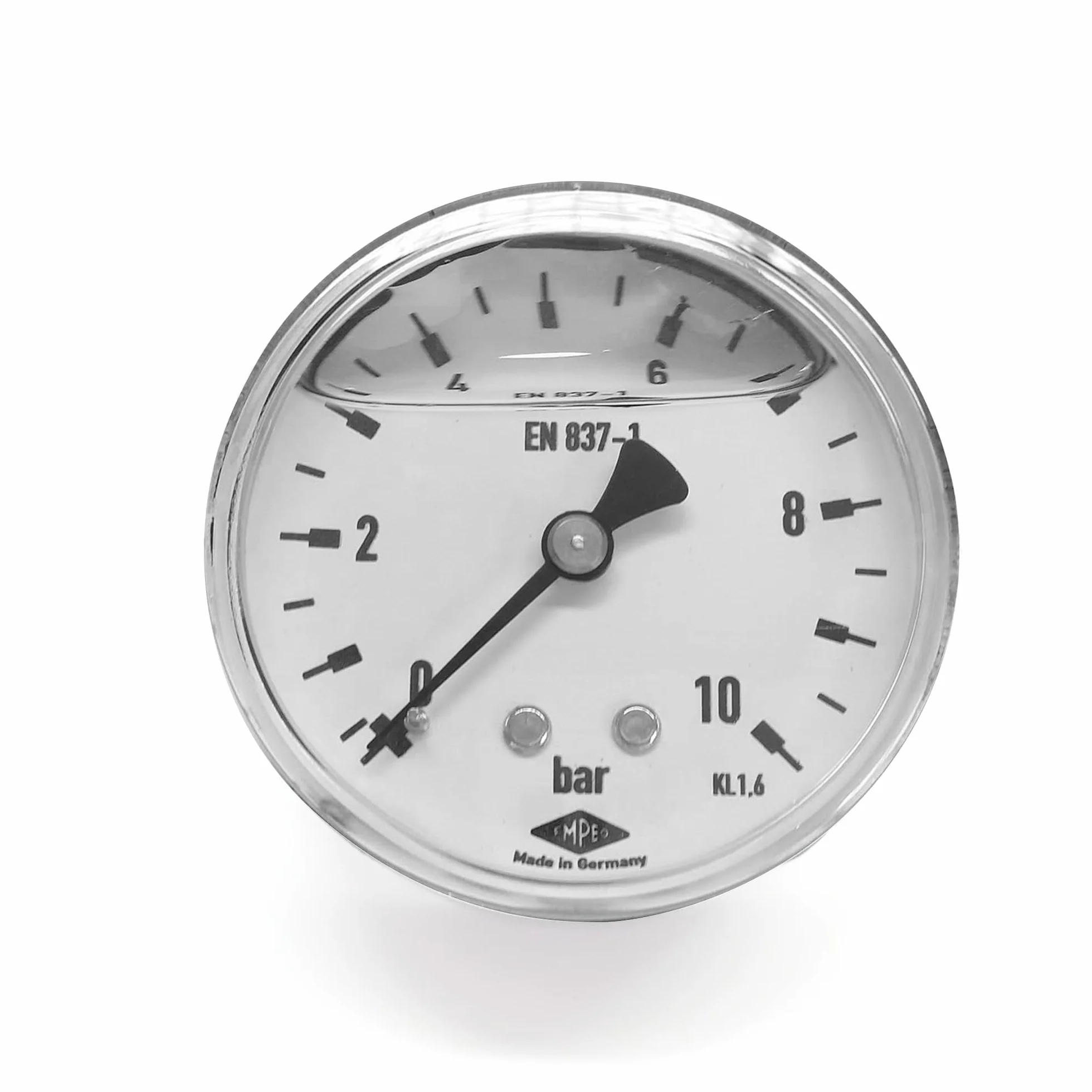 by Messbo Manometr, NG 63 0-10 bar, średnica 63 mm, przyłącze G1/4 cala z tyłu, manometr sprężynowy rurowy, obudowa ze stali nierdzewnej, wypełniona gliceryną