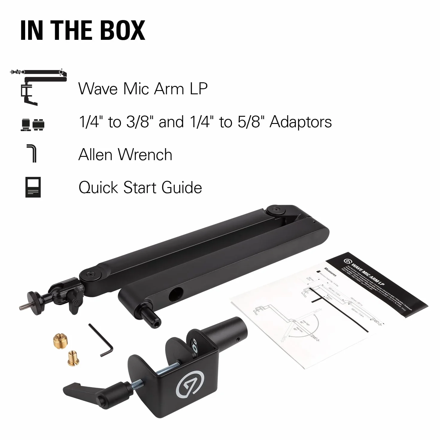 Elgato Wave Mic Arm LP niskoprofilowe ramię mikrofonu premium, system zarządzania kablami, zacisk stołowy, regulacja