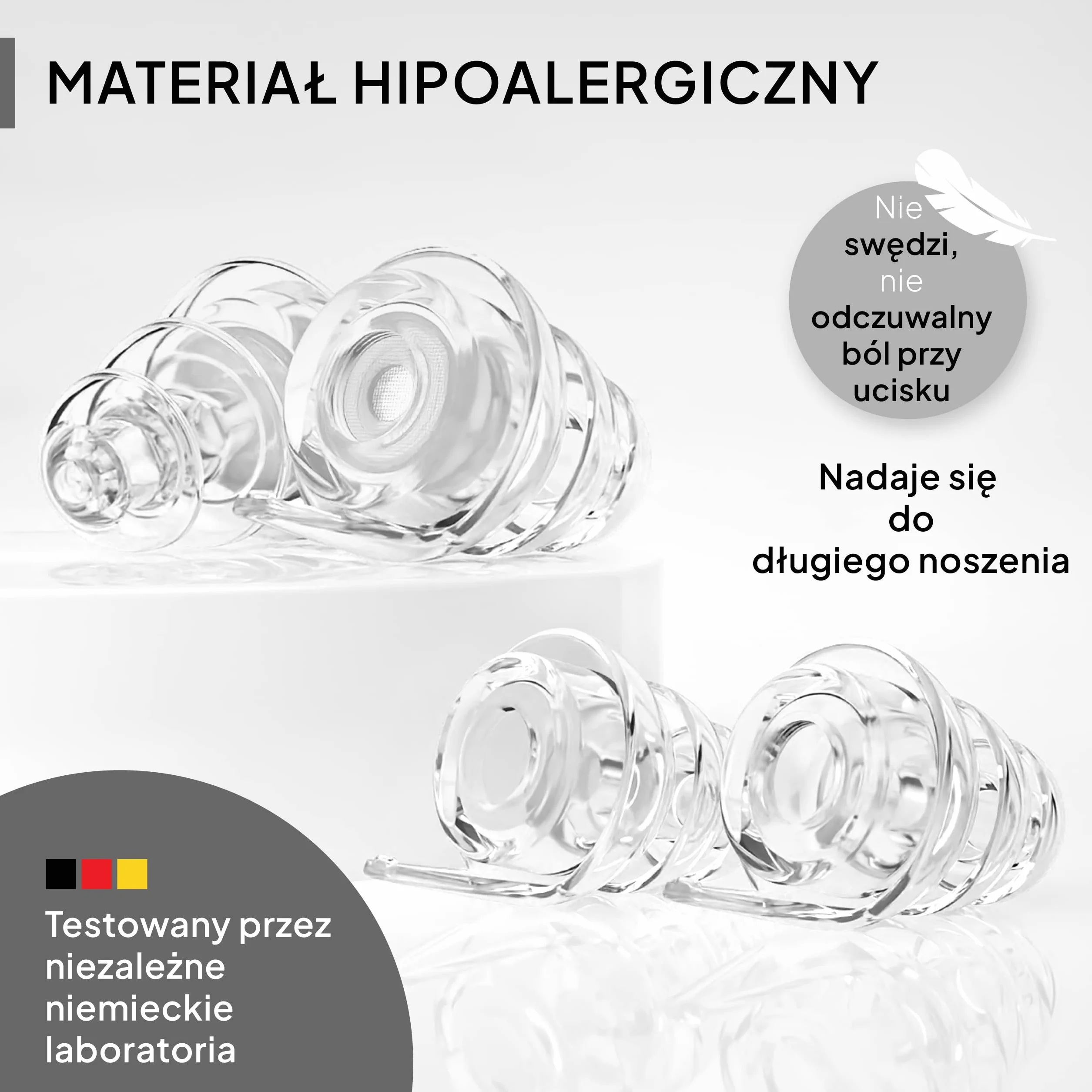 Senner MusicPro - ochronniki słuchu na festiwale, koncerty i dyskoteki, aluminiowy pojemnik, przezroczysty/przezroczysty - zatyczki do uszu/ochrony słuchu dorośli