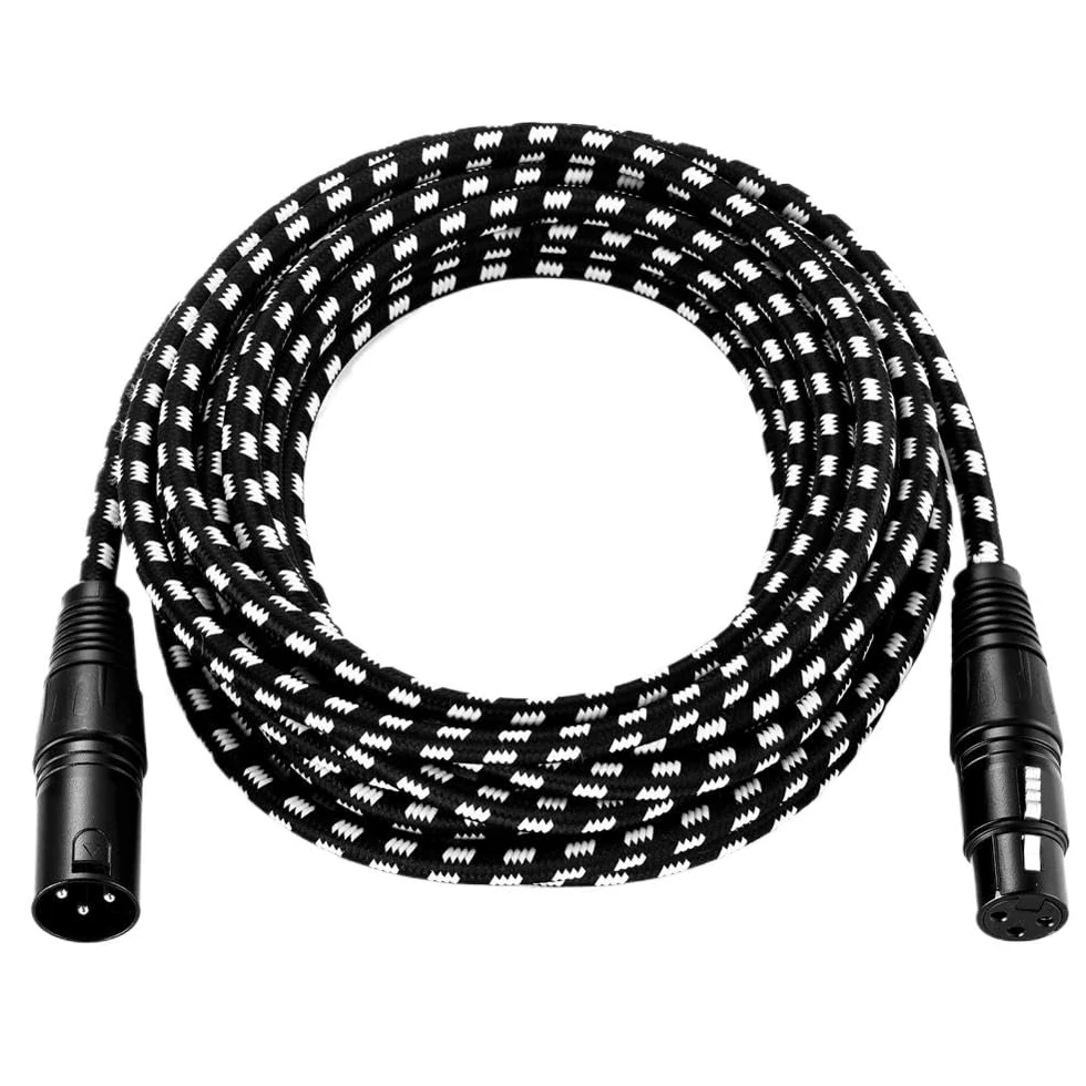 Pleciony kabel XLR męski na żeński M/F 3-pinowy Ja-ck Multi-Shielding OFC, miedziany, do miksera mikrofonowego, 1 m, 2 m, 300 cm, 5 m, 10 m, 15 m, 20 m