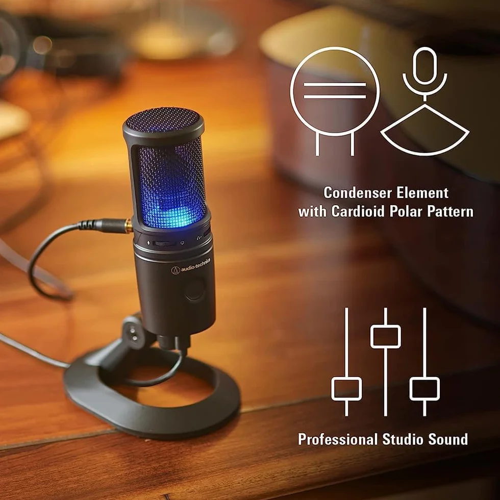 Audio-Technica AT2020USB-X Kardioidalny mikrofon pojemnościowy USB Czarny