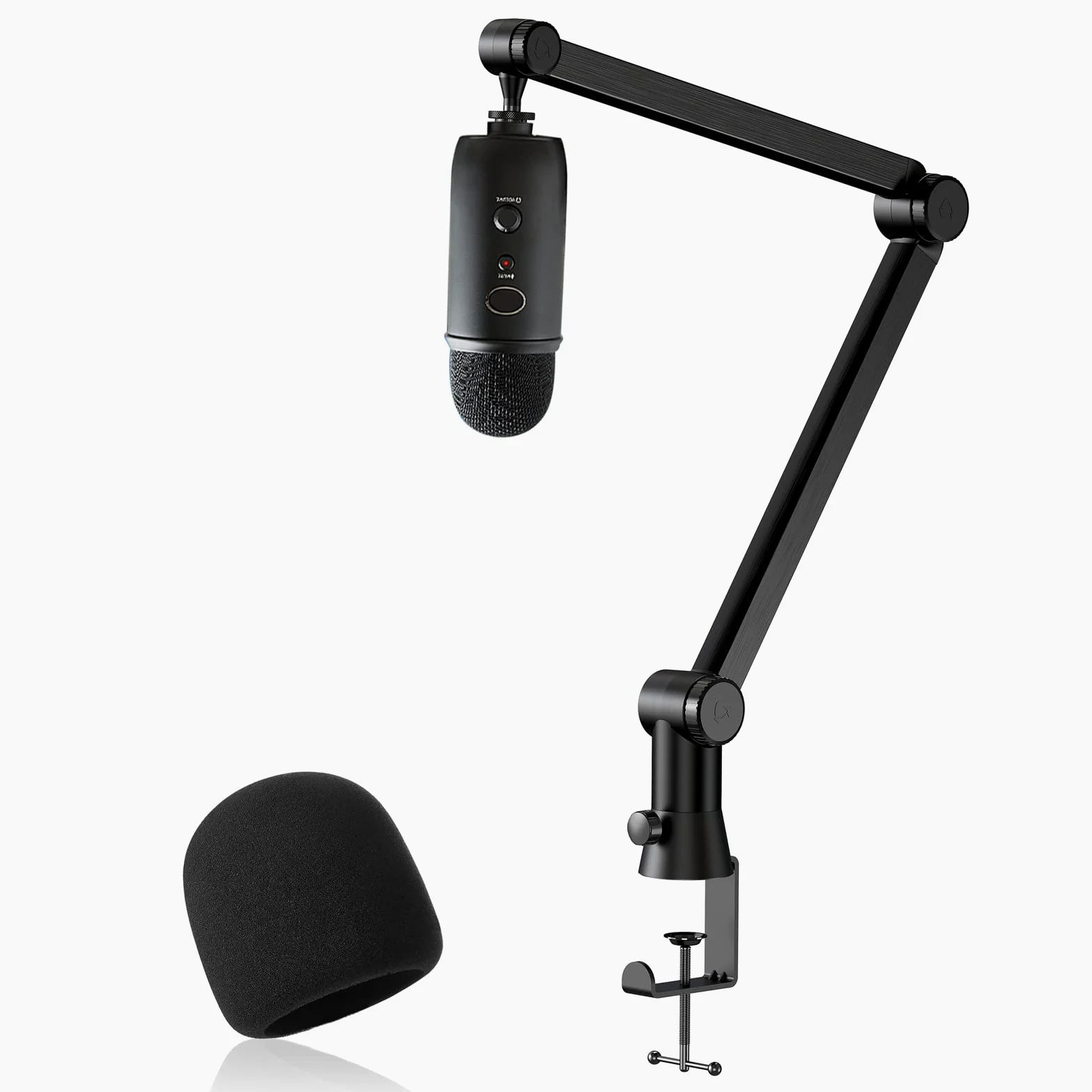 Podstawa pod mikrofon Blue Yeti z filtrem pop - wysięgnik mikrofonu, ukryte kable, podstawa pod mikrofon Blue Yeti z piankową osłoną mikrofonu do studia, podcastera, streamingu od YOUSHARES