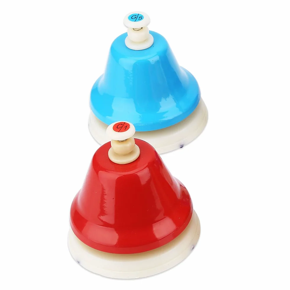 Handbells 8-Note Diatoniczny Kolorowy Zestaw Dzwonków Ręcznych Instrument Muzyczny Coloful Instrument Perkusyjny dla Aktywności Rodzinnej Szkoła ślubna
