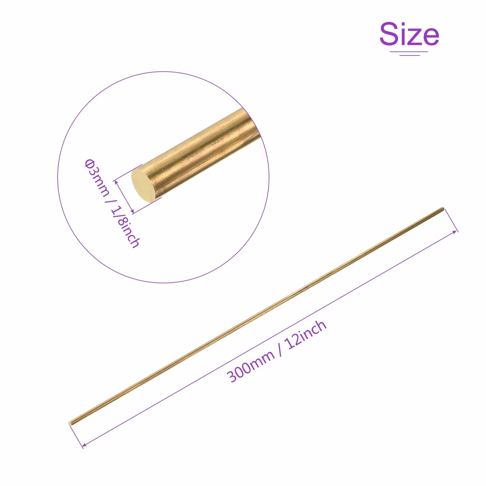 DMiotech 4 szt. 3 mm x 300 mm mosiężne pręty okrągłe pręty do samodzielnego lutowania mosiężny pręt tokarski model wału samolotu statek samochodowy