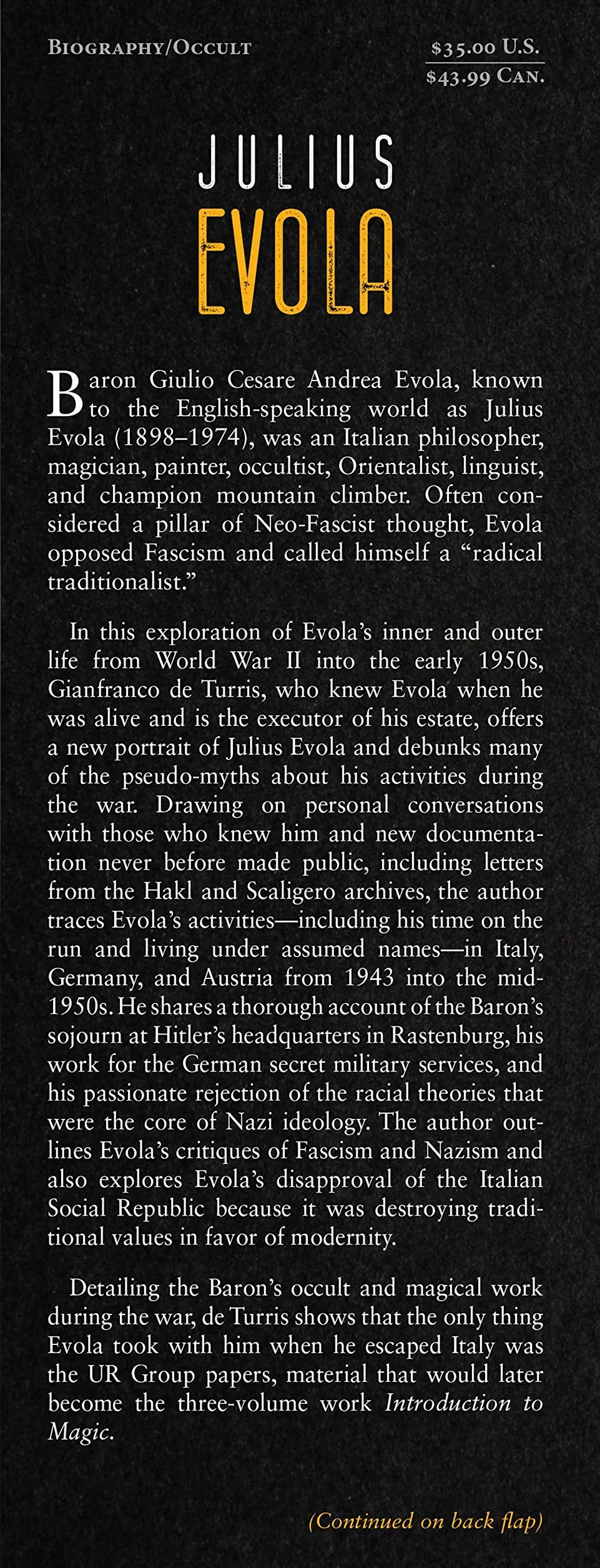Julius Evola: The Philosopher and Magician in War: 1943-1945